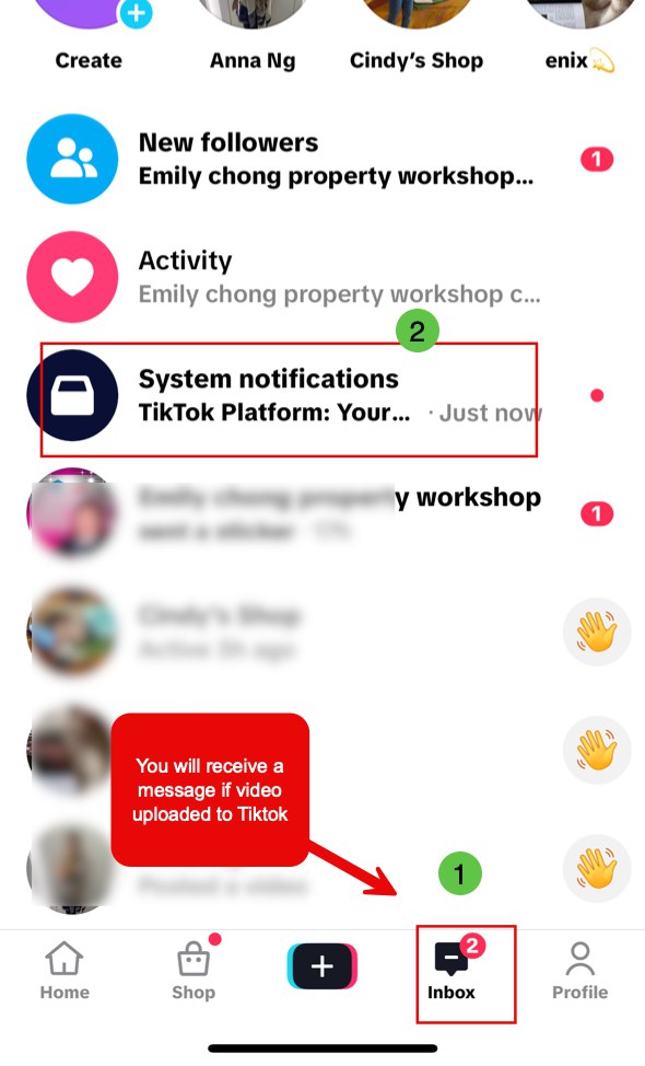 TikTok Inbox Notification