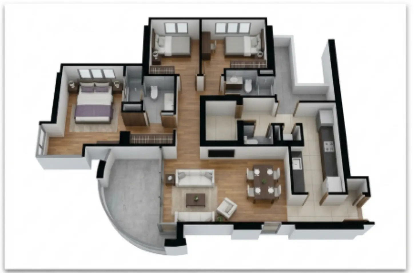 After 3D Floor Rendering - PostAI Enhanced Singapore Property Photo